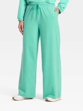Joy Lab High Rise Wide Leg Pants - Regular Length Size Medium Turquoise